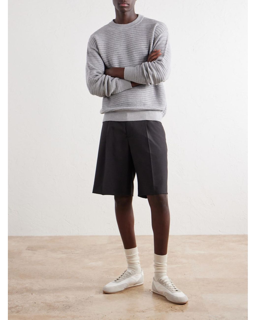 Frescobol Carioca Gray Jardim Merino Wool Sweater for men