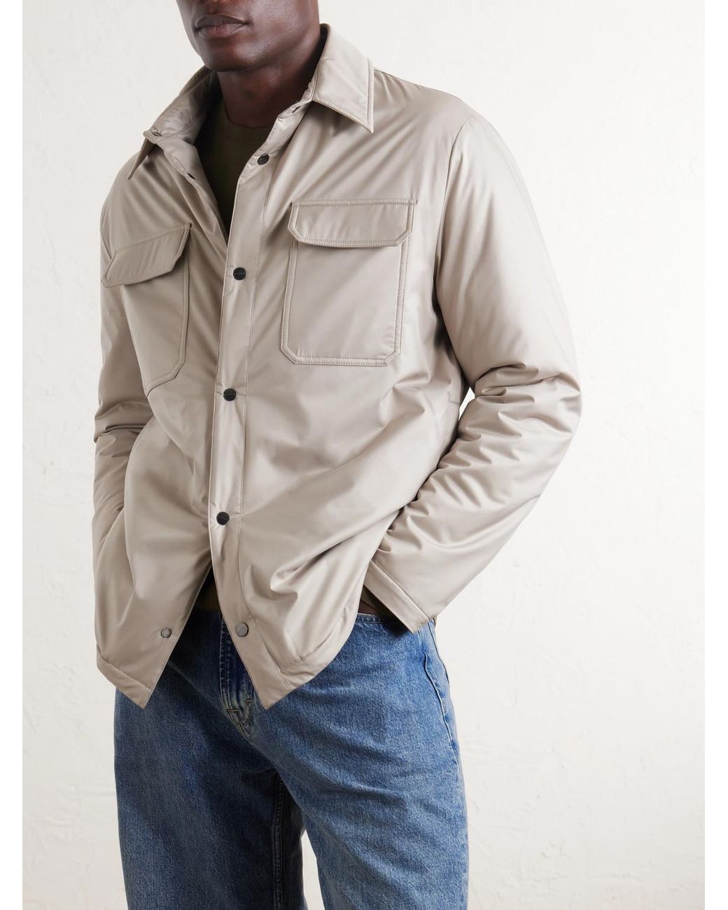 Kiton Natural Padded Shell Overshirt for men