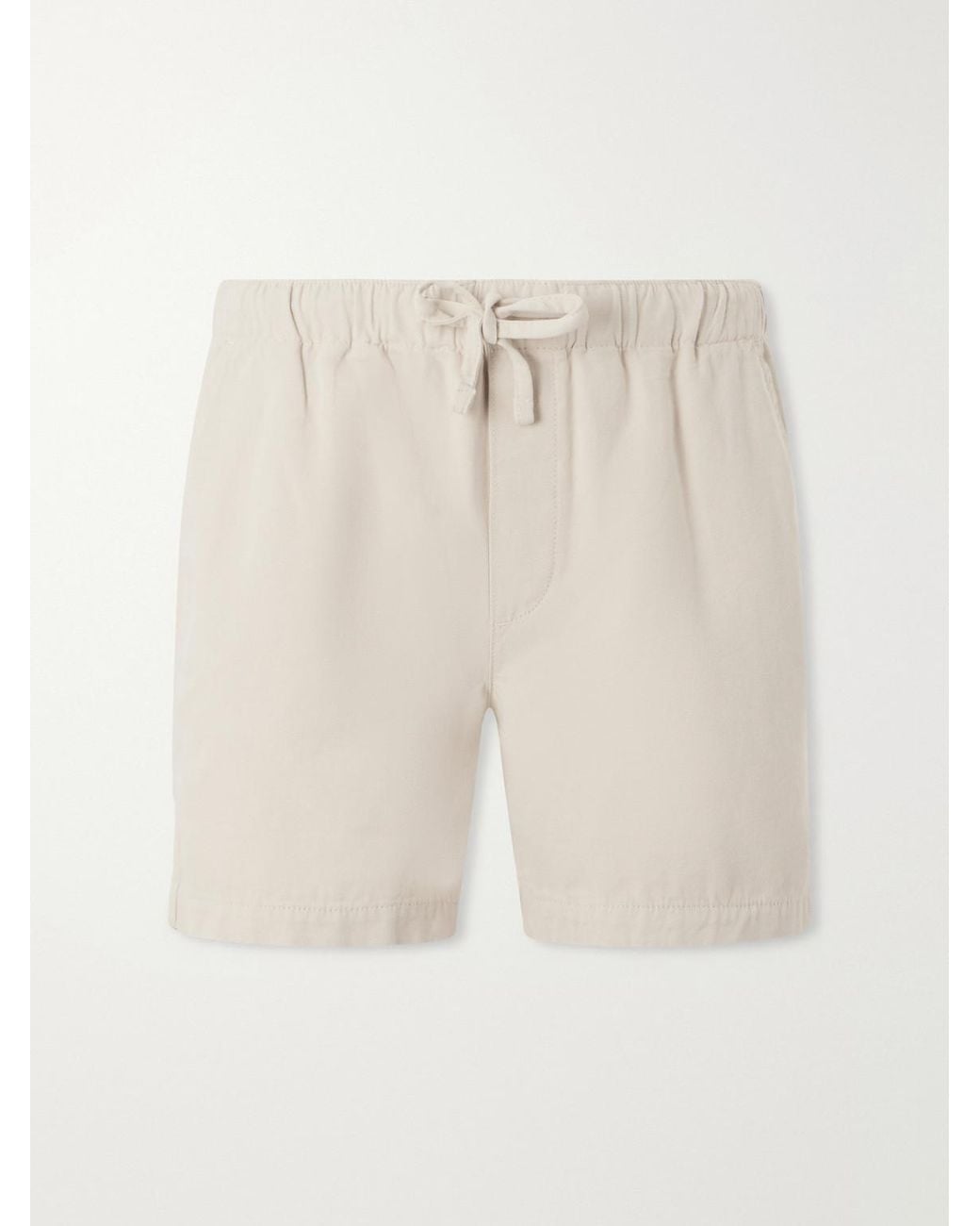 FRAME Natural Straight-Leg Cotton-Canvas Drawstring Shorts for men