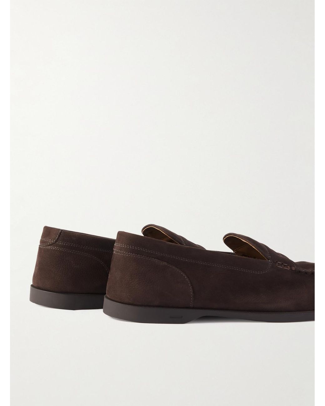 John Lobb White Pace Full-grain Nubuck Loafers for men