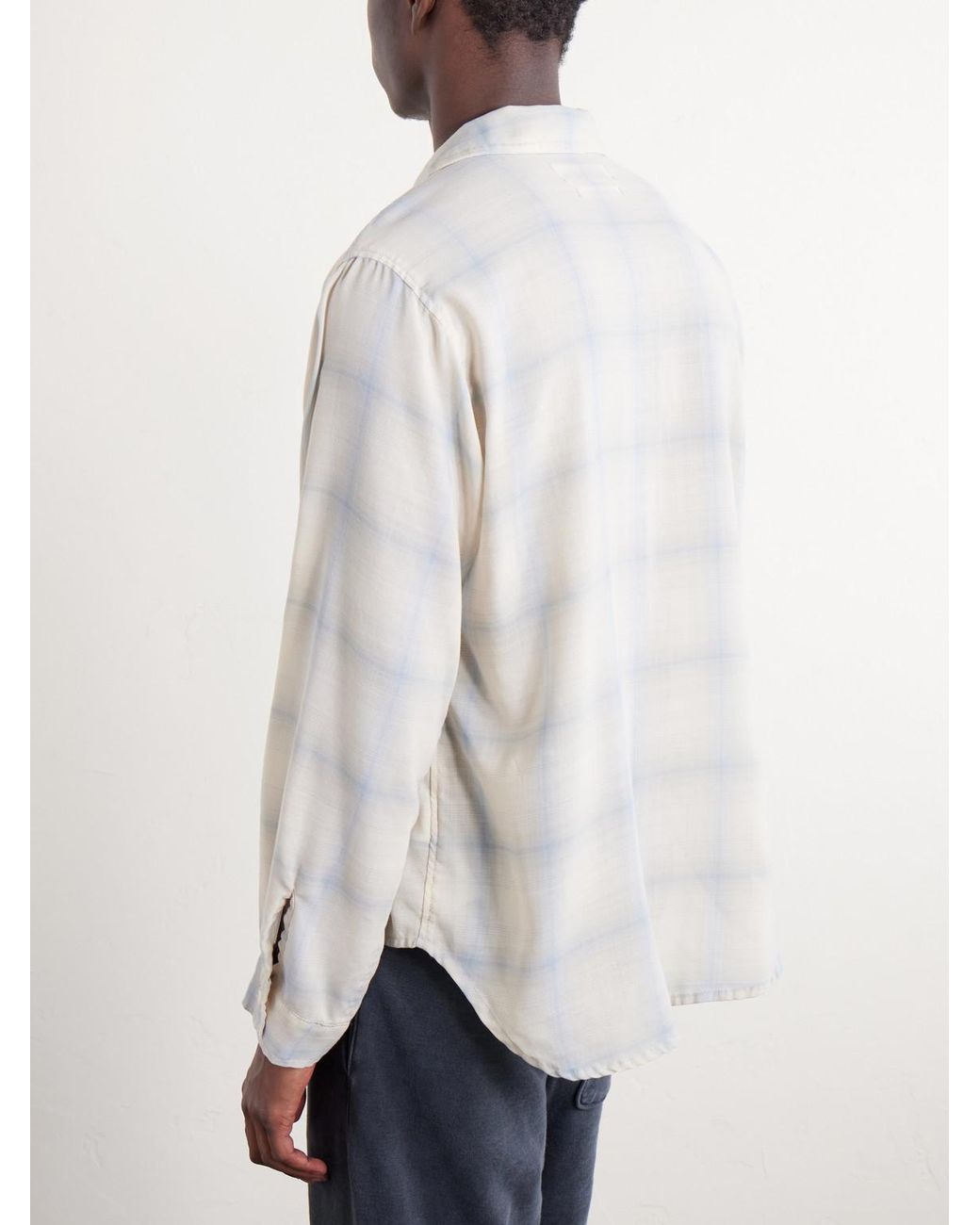 Remi Relief White Viyella Checked Wool-blend Shirt for men