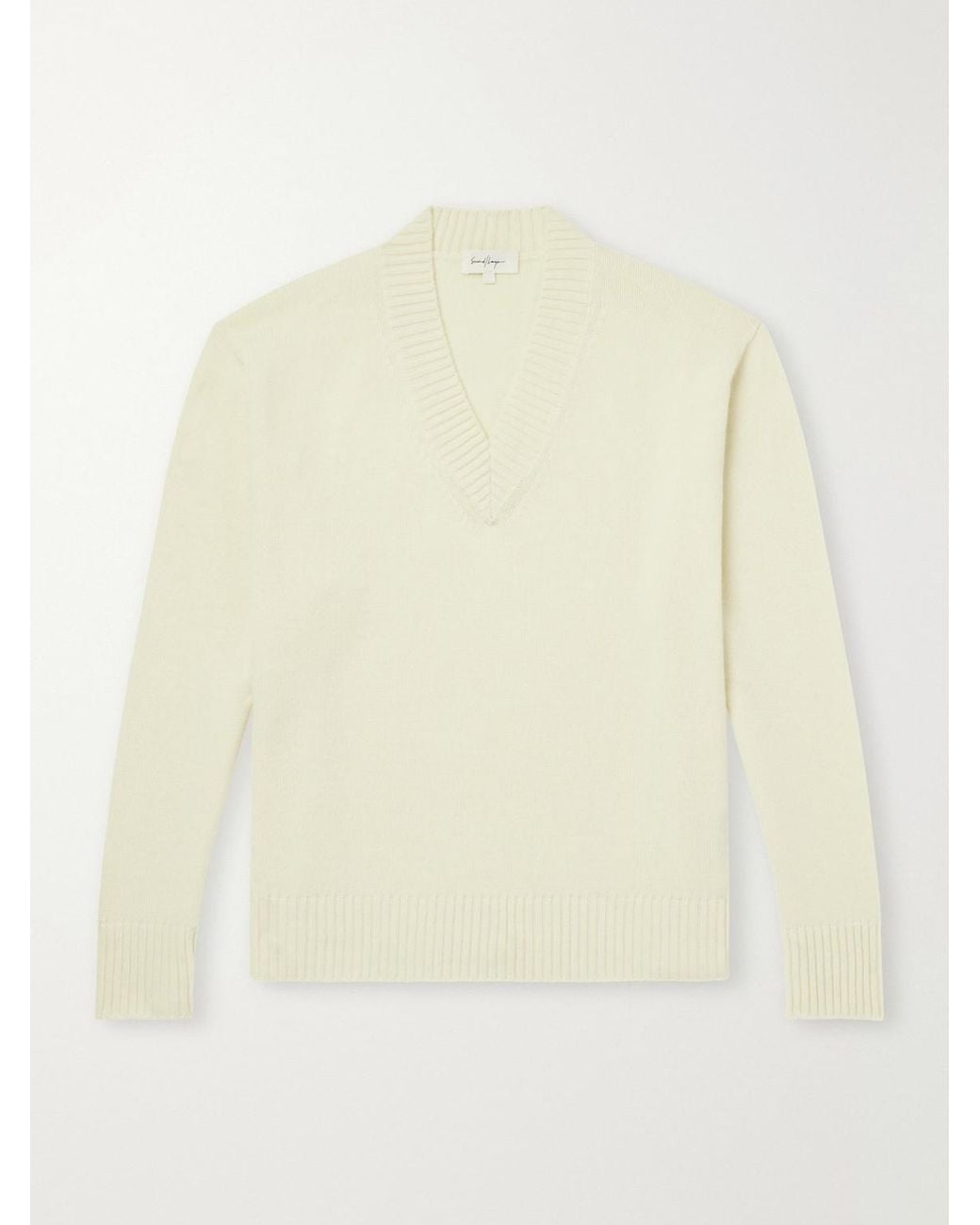 Second Layer Natural Vexed Wool And Cashmere-Blend Sweater for men