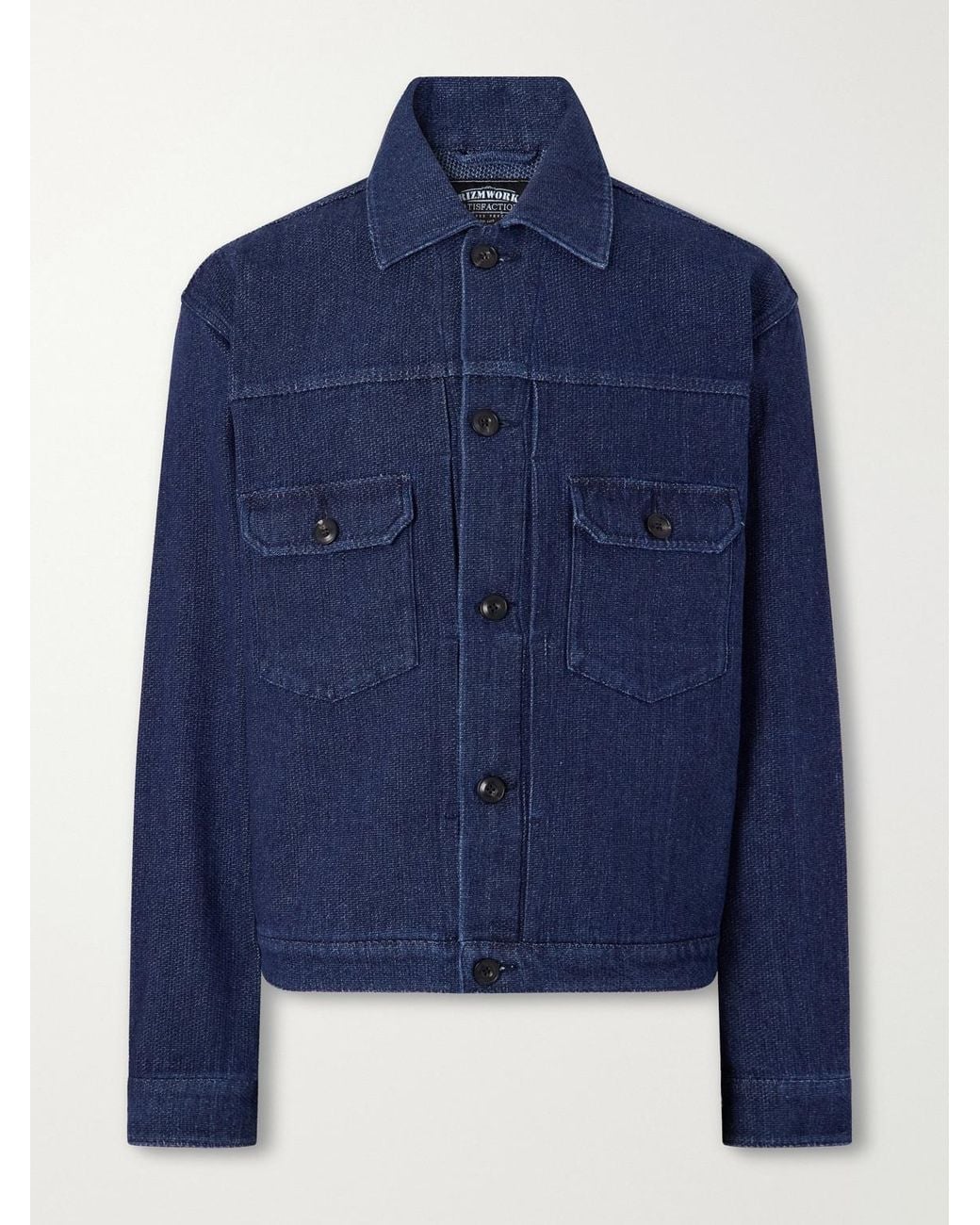 FRIZMWORKS Blue Sashiko Denim Jacket for men