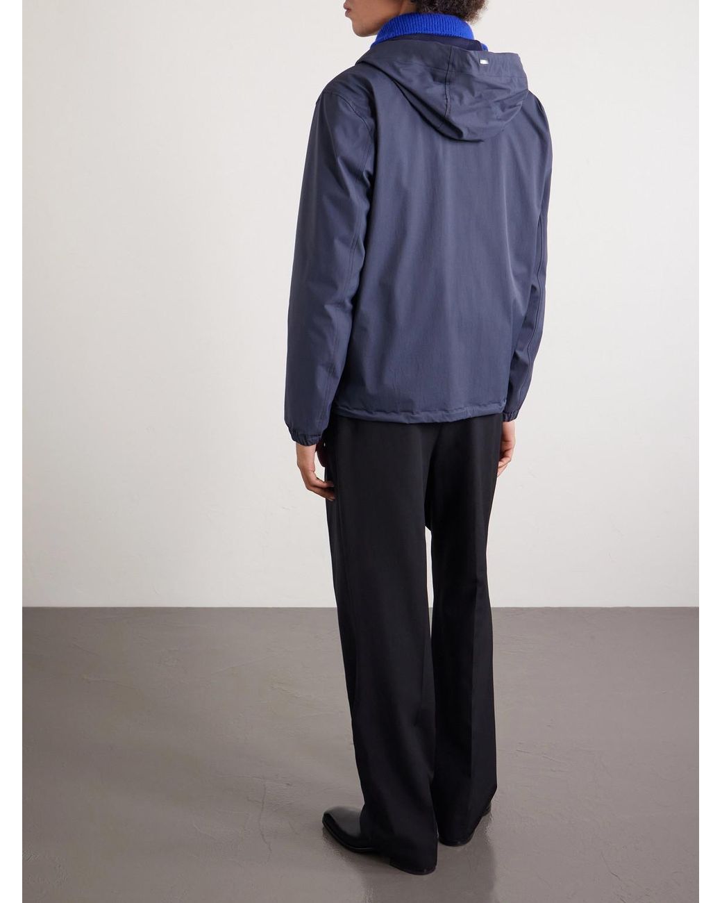 Herno Blue Shell Hooded Jacket for men