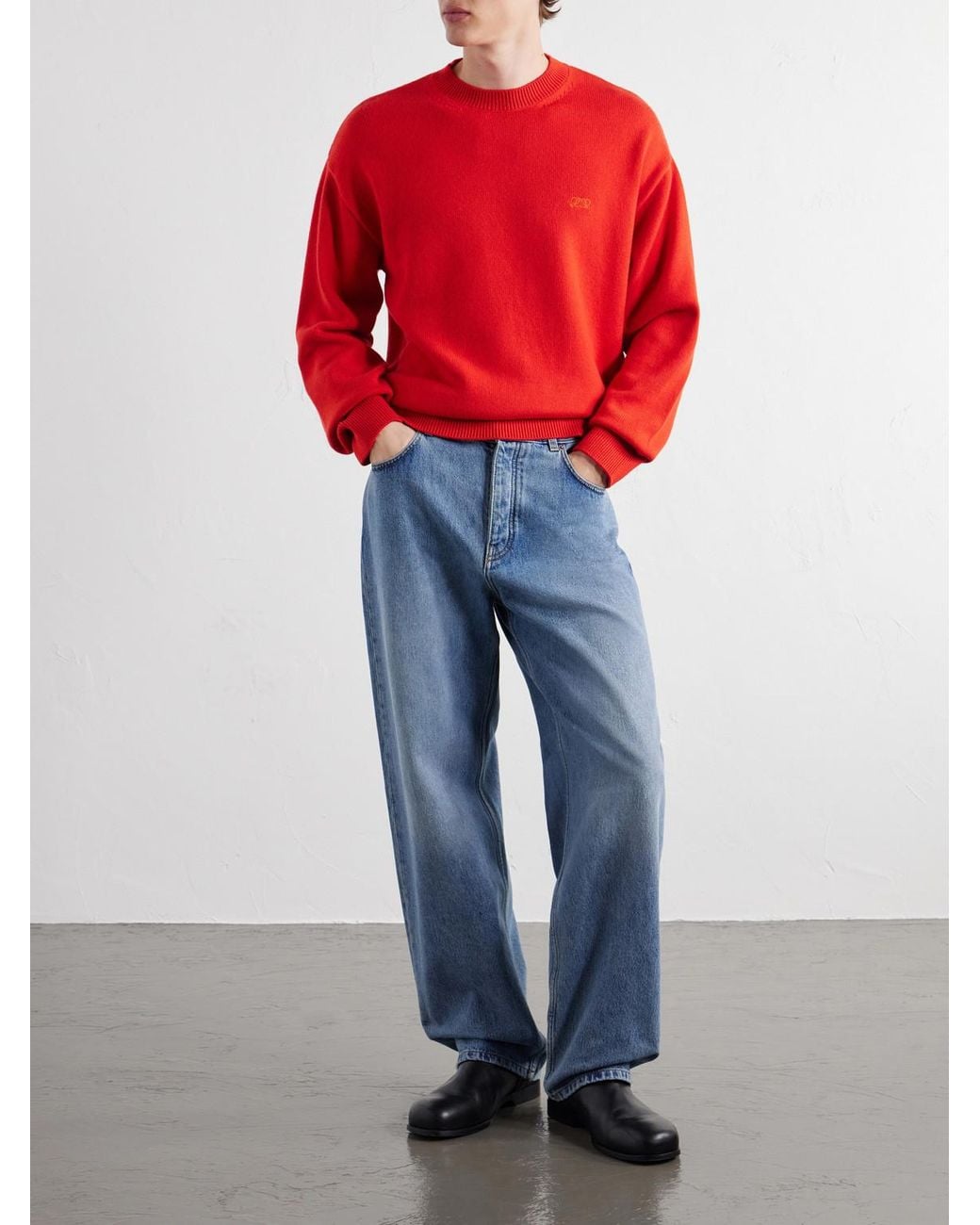 Loewe Anagram-Embroidered Cashmere-Blend Sweater for men