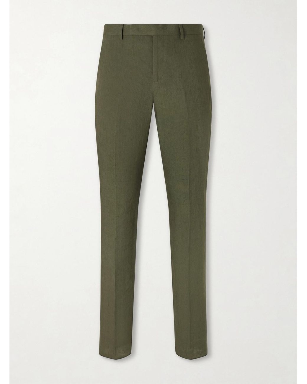 Paul Smith Green Slim-Fit Tapered Linen Suit Trousers for men