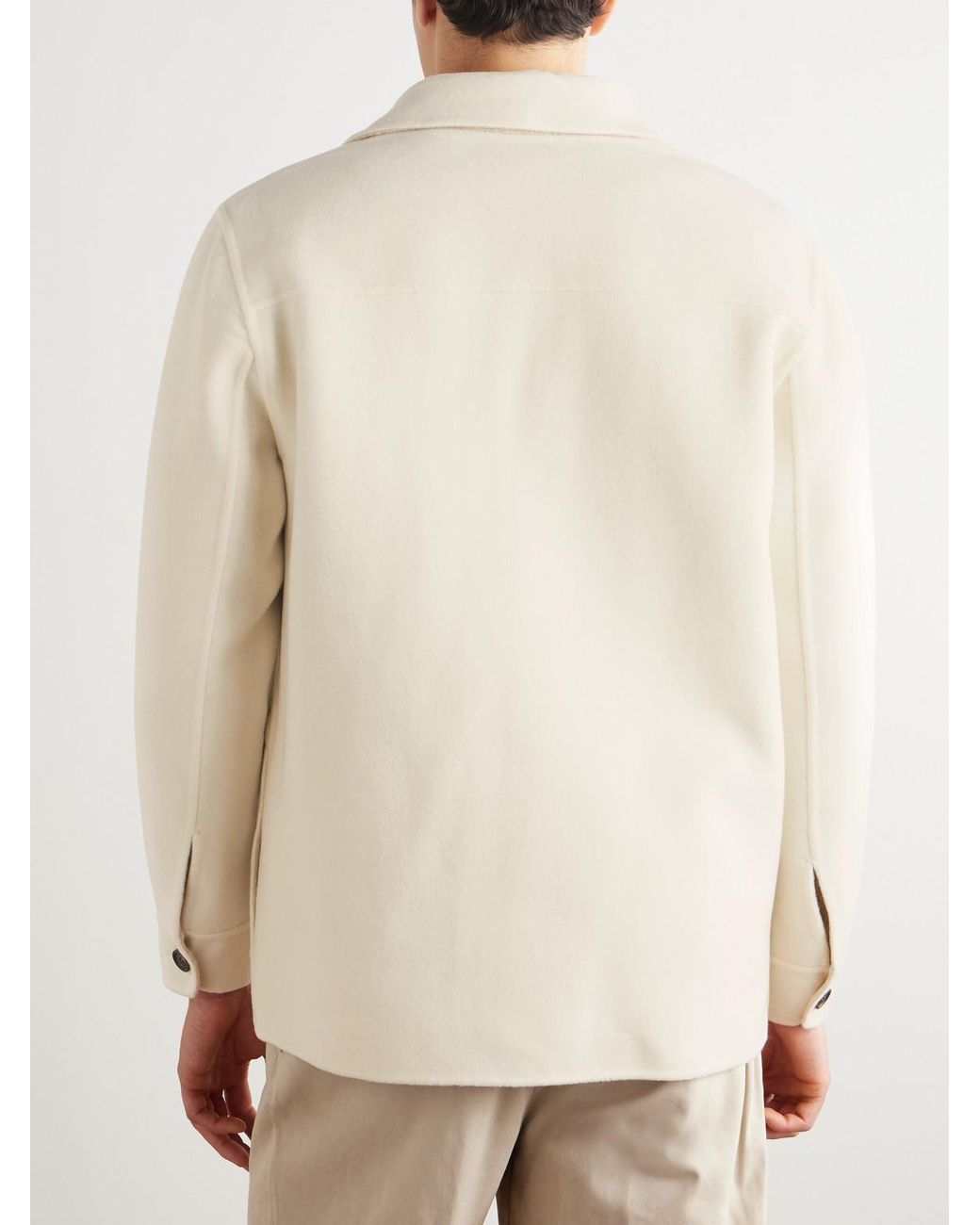 Eleventy Natural Slim-Fit Wool, Cashmere And Silk-Blend Overshirt for men