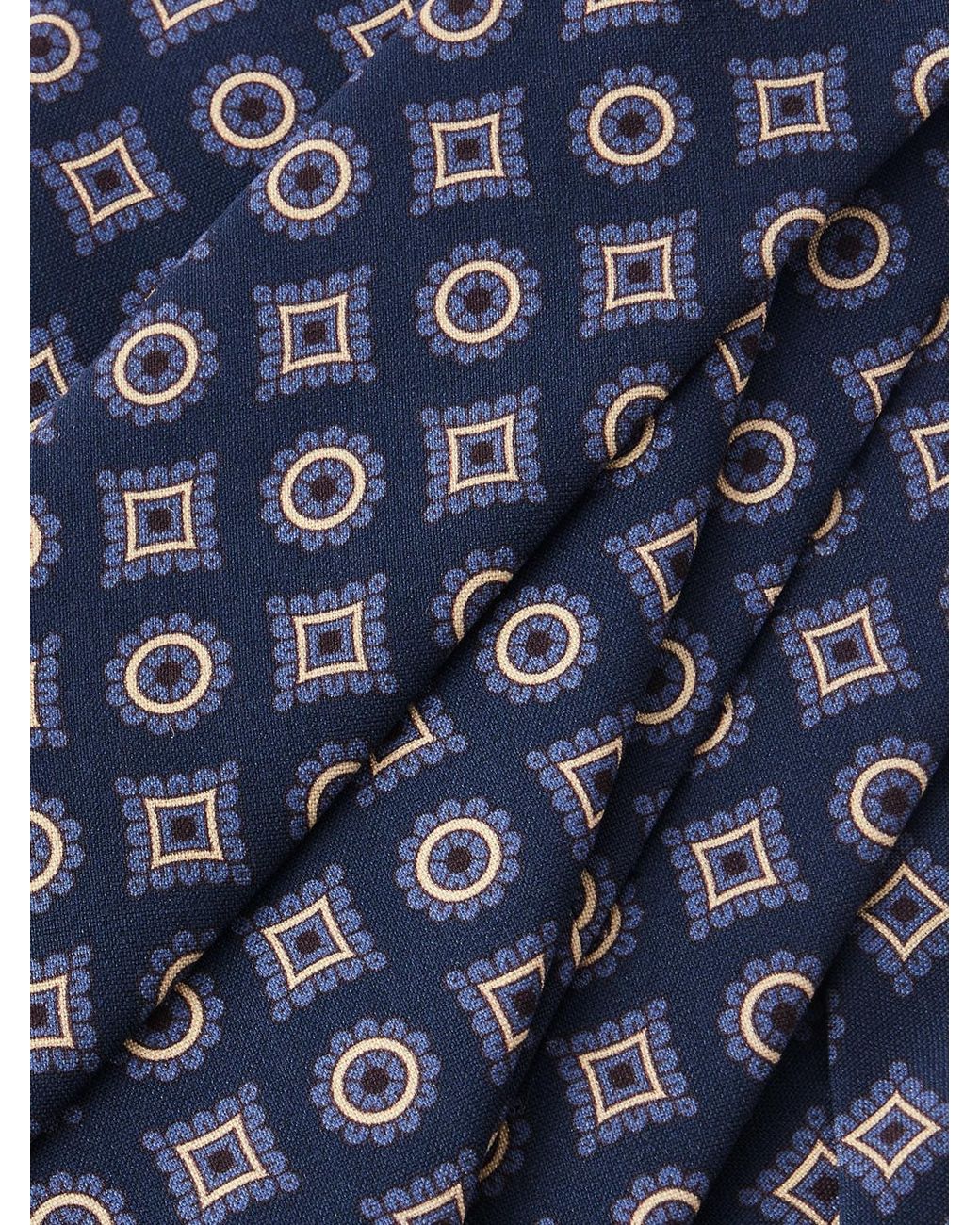 Thom Sweeney Blue 8Cm Printed Silk Tie for men
