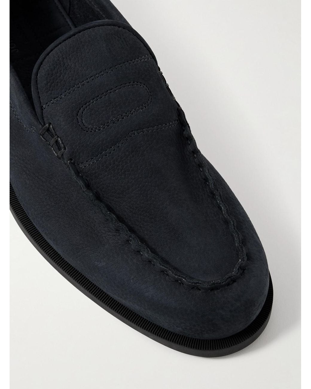 John Lobb Blue Pace Suede Loafers for men
