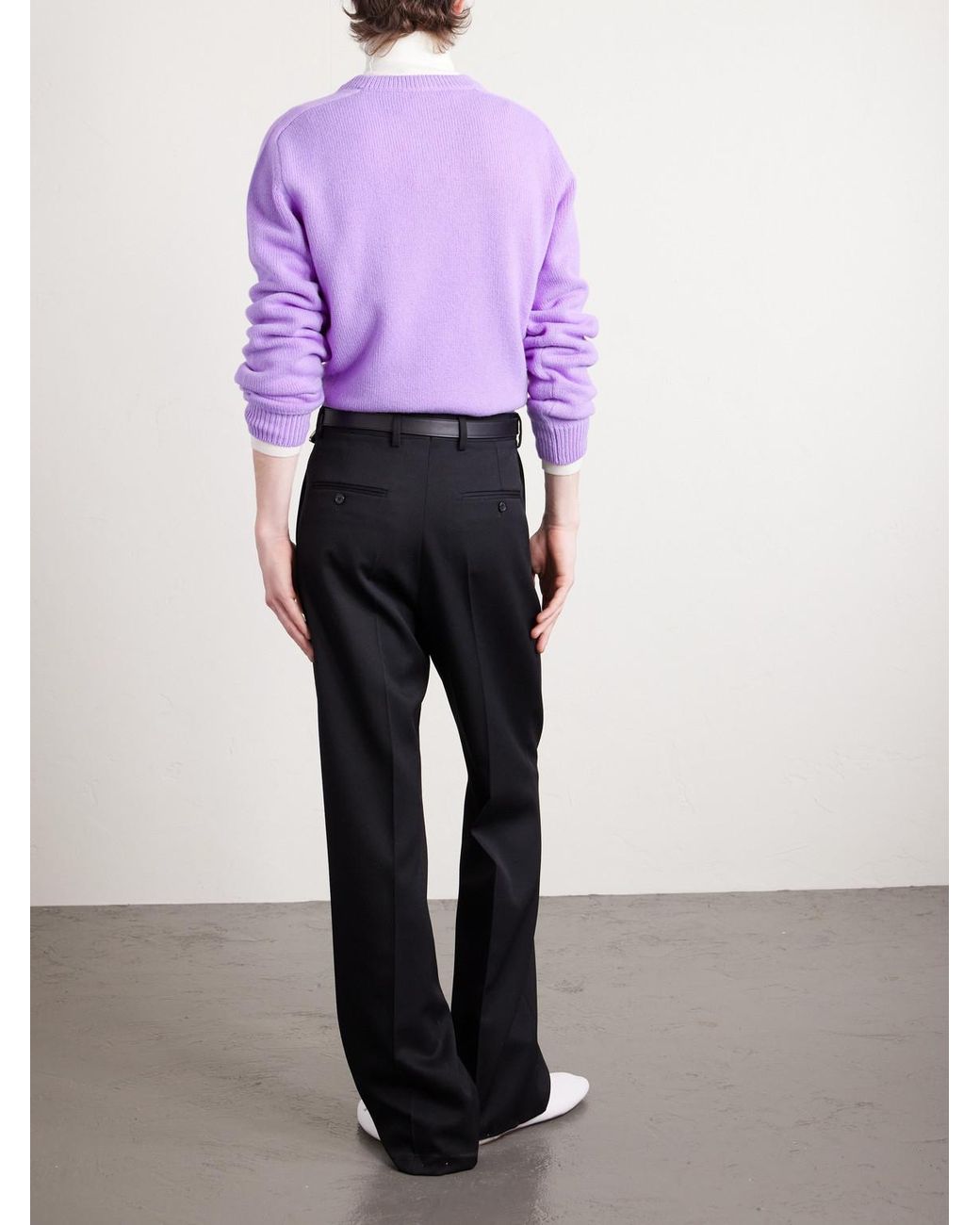 Wool And Cashmere-Blend Sweater di Céline in Purple da Uomo