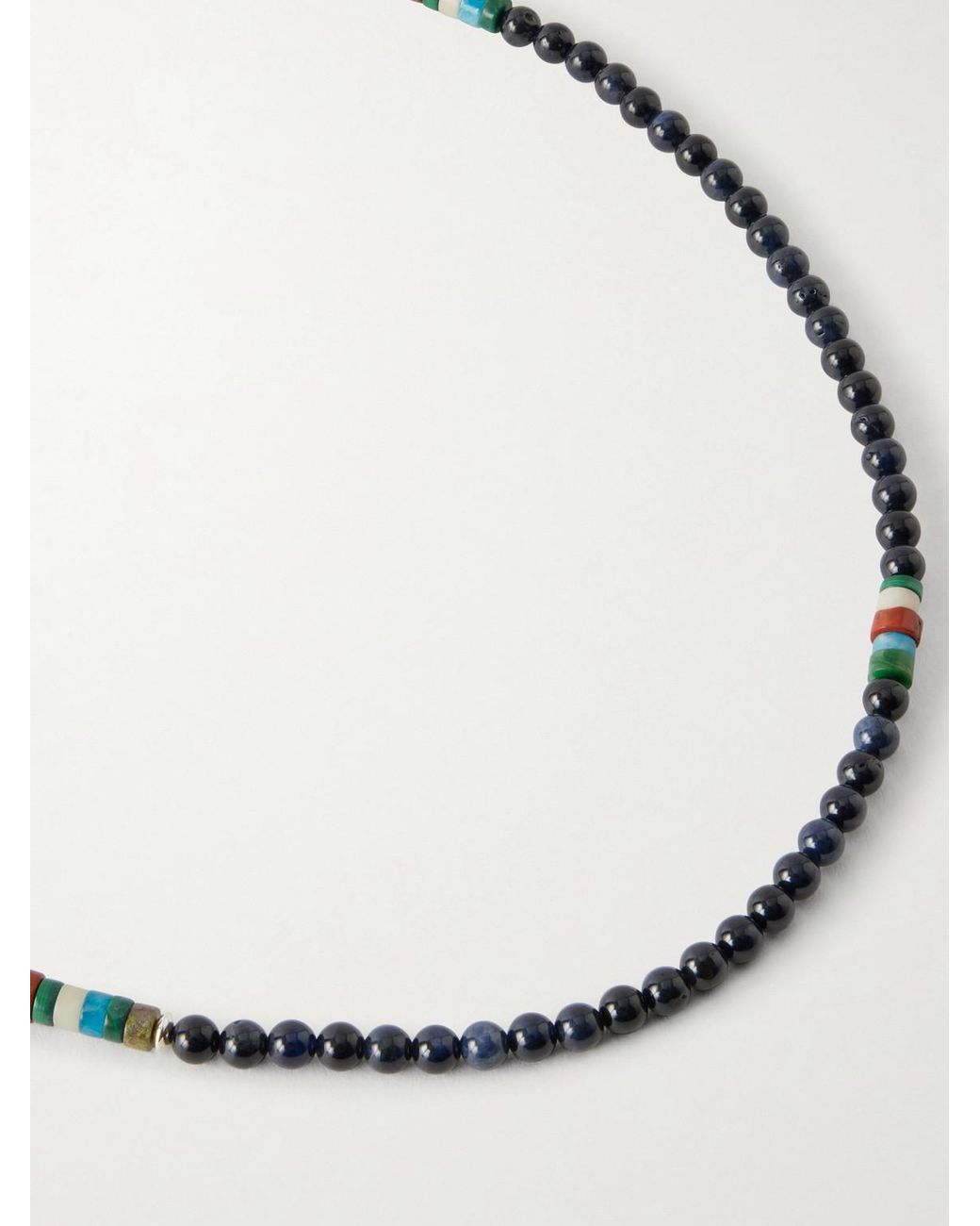Sterling Multi-Stone Beaded Bracelet di Mikia in Black da Uomo