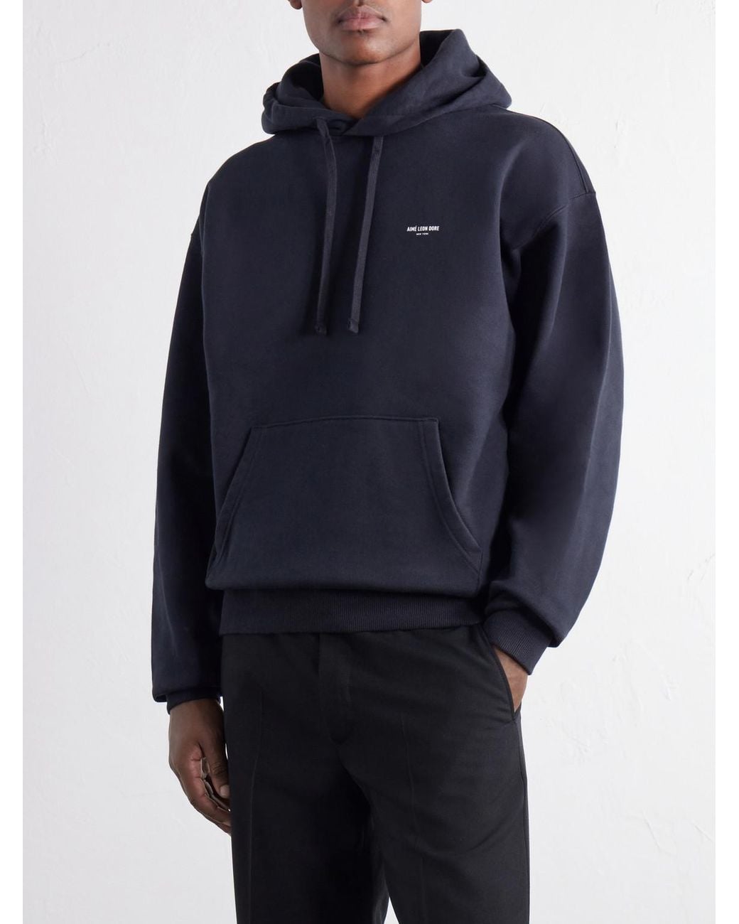 Aimé Leon Dore Blue Logo-Print Cotton-Jersey Hoodie for men