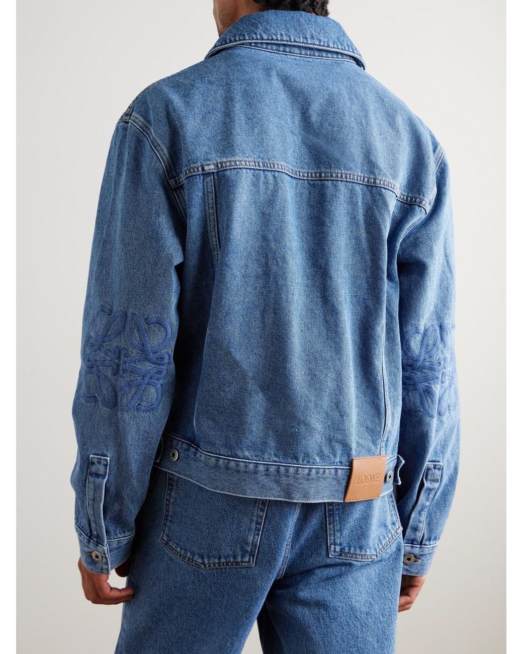 Loewe Blue Anagram Embroidered Denim Jacket for men