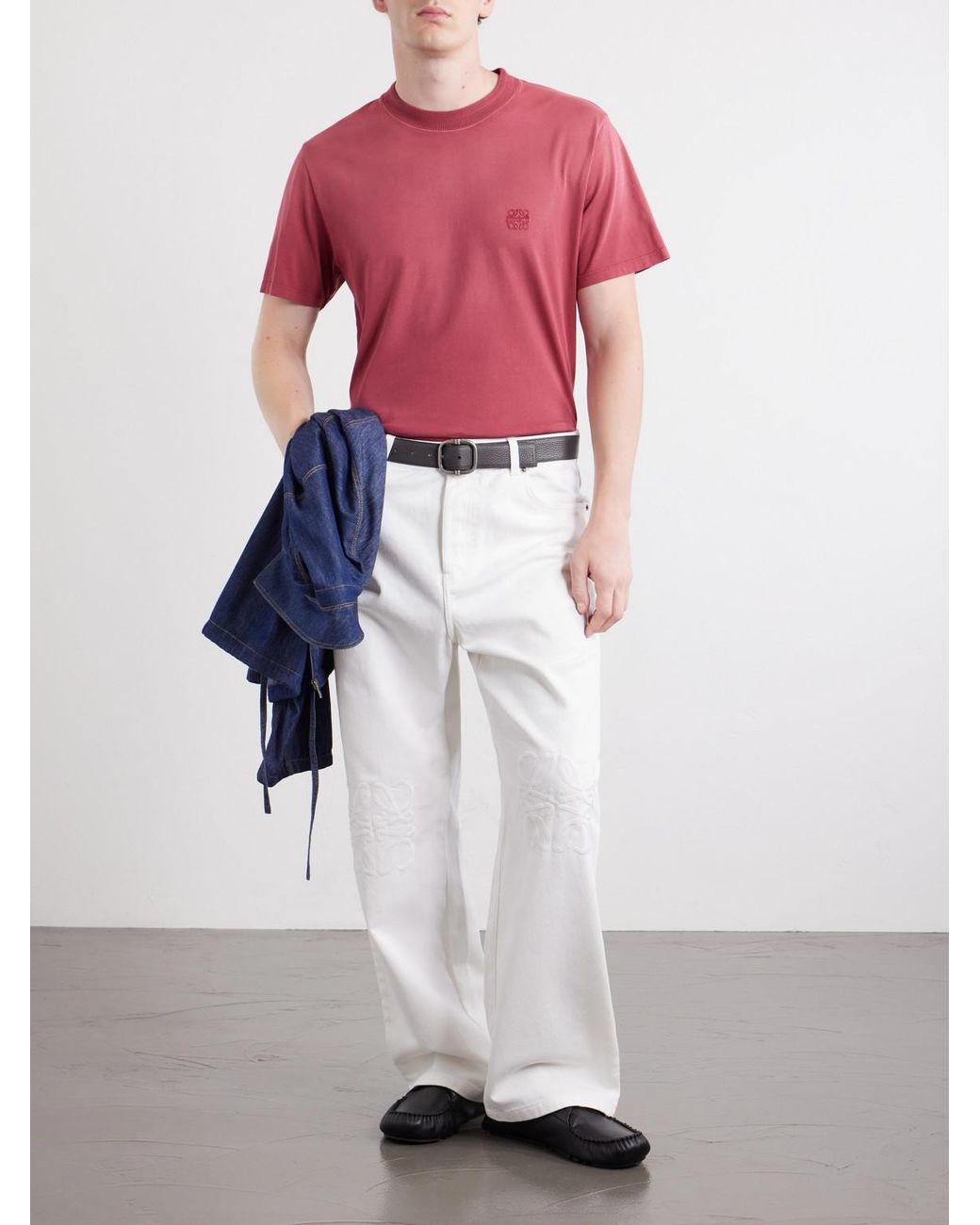 Loewe Anagram-Embroidered Cotton-Jersey T-Shirt for men