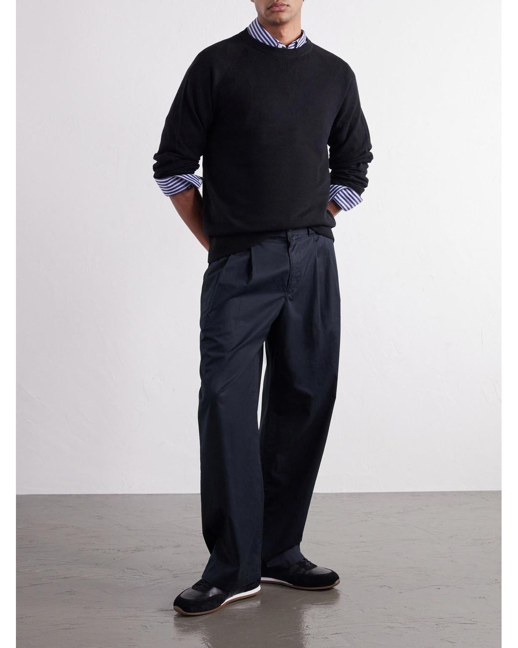 Mr P. Black Wool And Cashmere-Blend Sweater for men