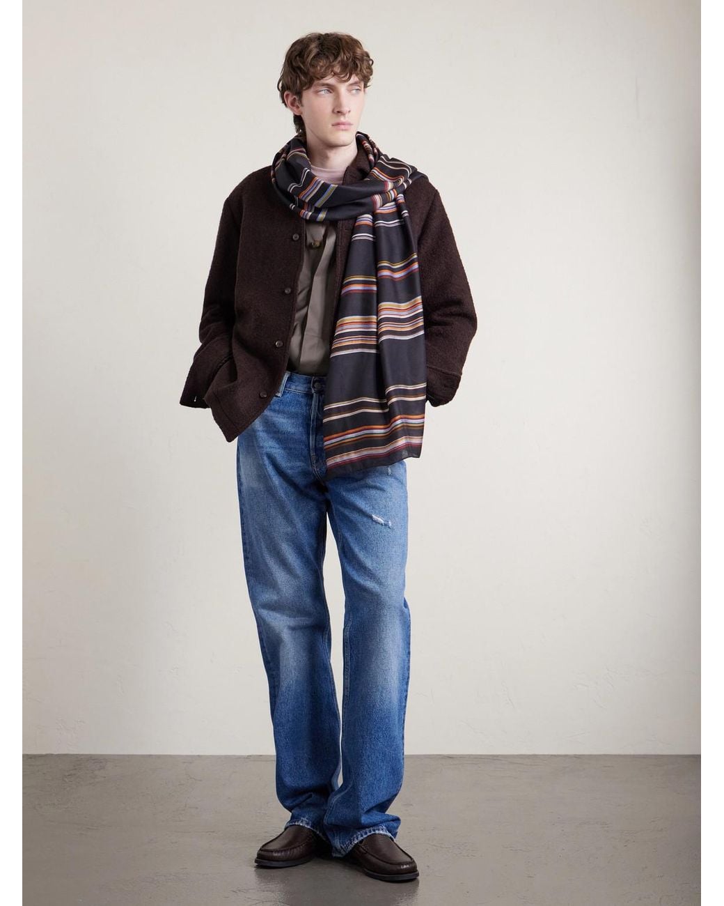 Striped Voile Scarf di Paul Smith in Blue da Uomo