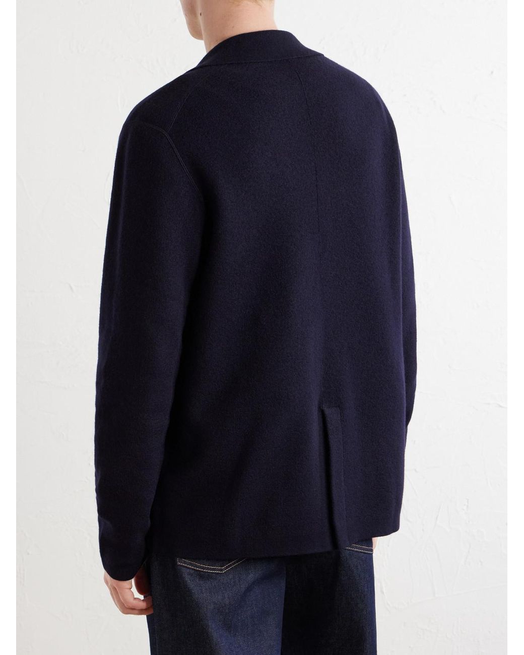 Paul Smith Blue Knitted Merino Wool Blazer for men