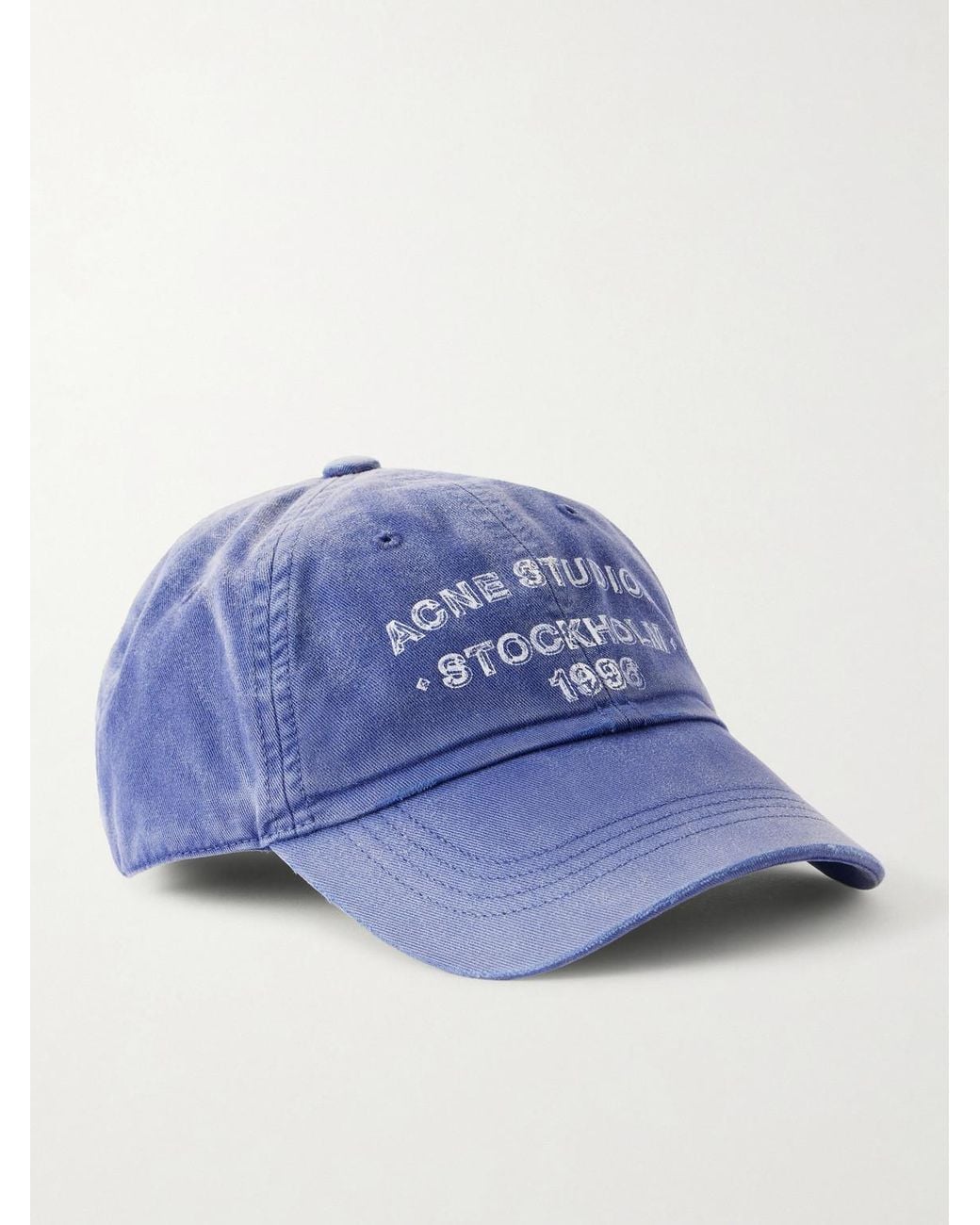 Acne Blue Cuddy Sunkissed Logo-print Cotton-twill Baseball Cap for men