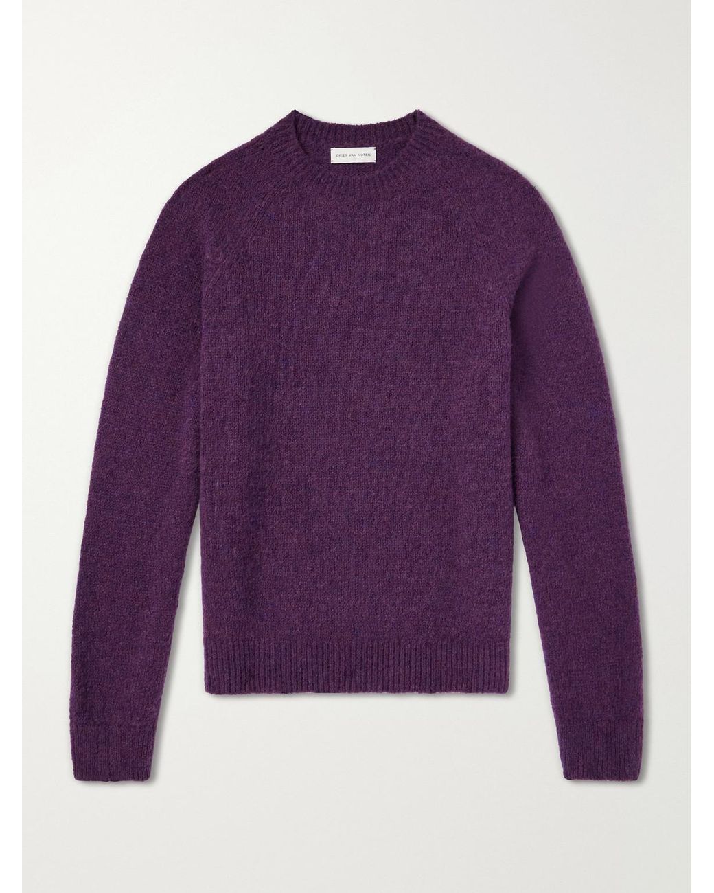 Dries Van Noten Purple Brushed Alpaca-Blend Sweater for men