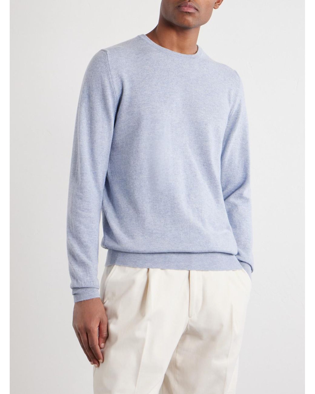 Fedeli Blue Cashmere Sweater for men