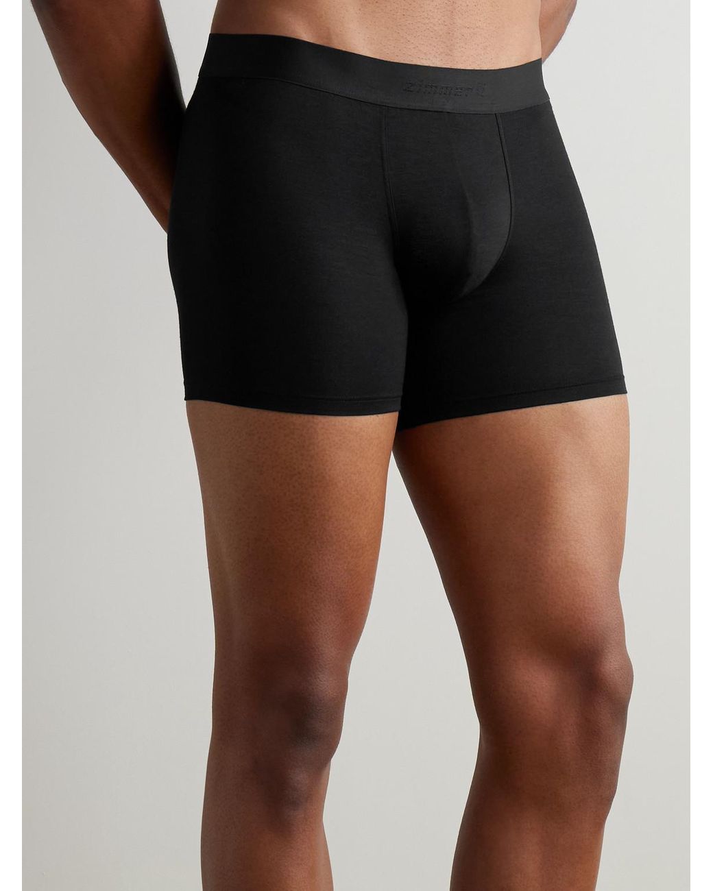 Zimmerli of Switzerland Black Pureness Stretch-micro Modal Boxer Briefs for men