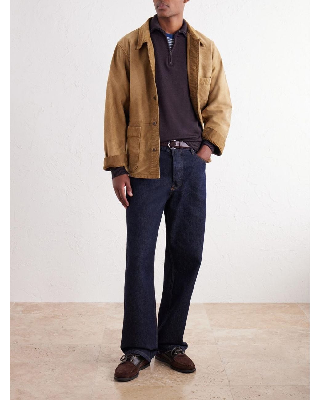 Altea Blue Half-Zip Virgin Wool Sweater for men