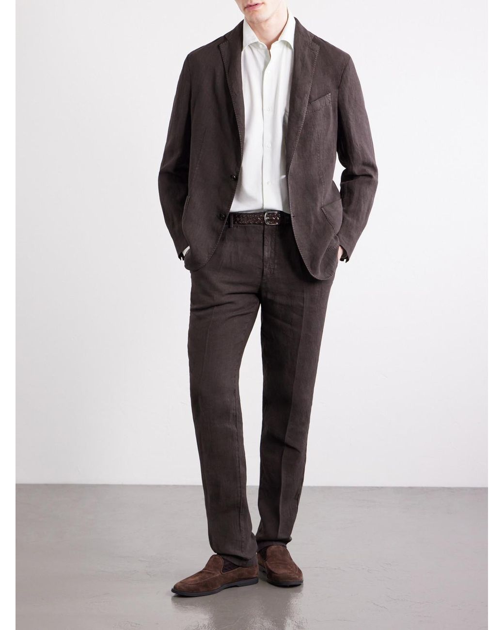 Boglioli Black Linen Suit Jacket for men