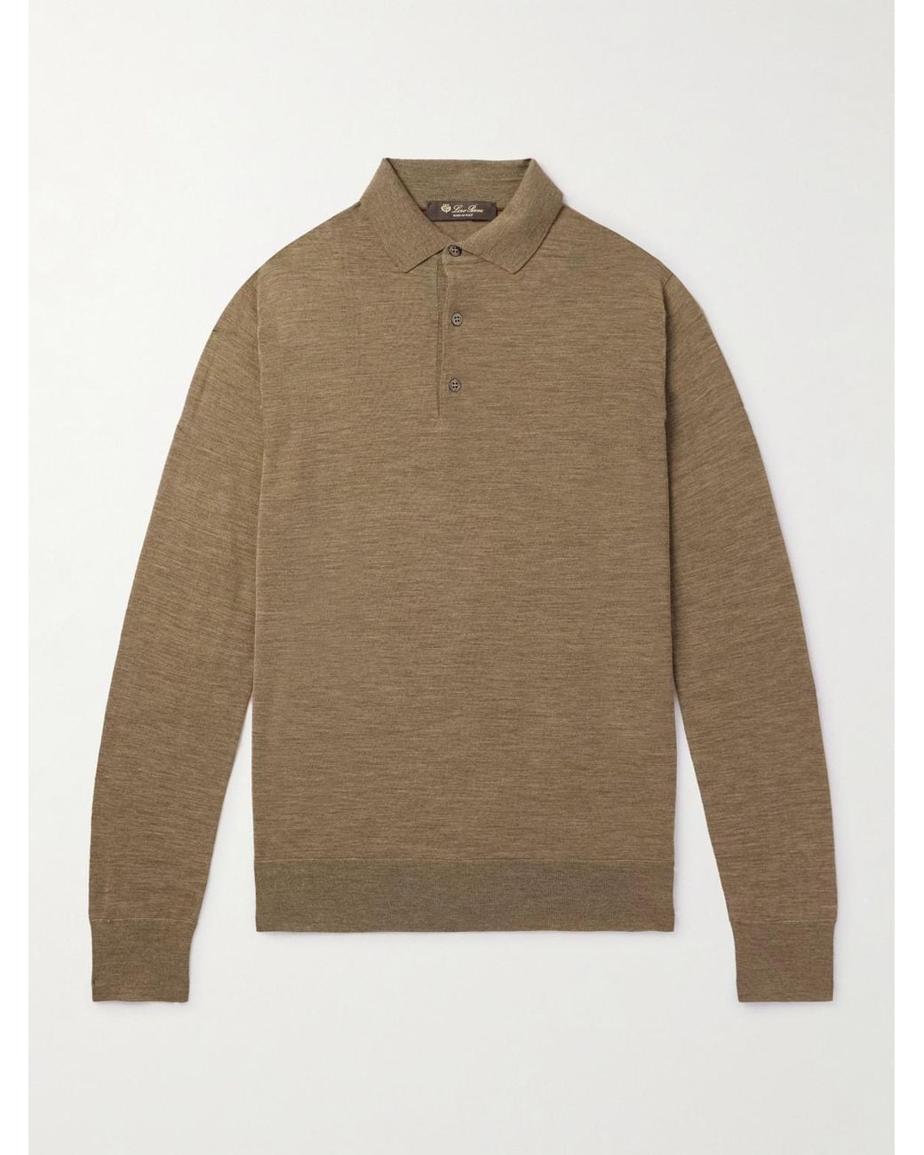 Loro Piana Natural Wish Wool Polo Shirt for men