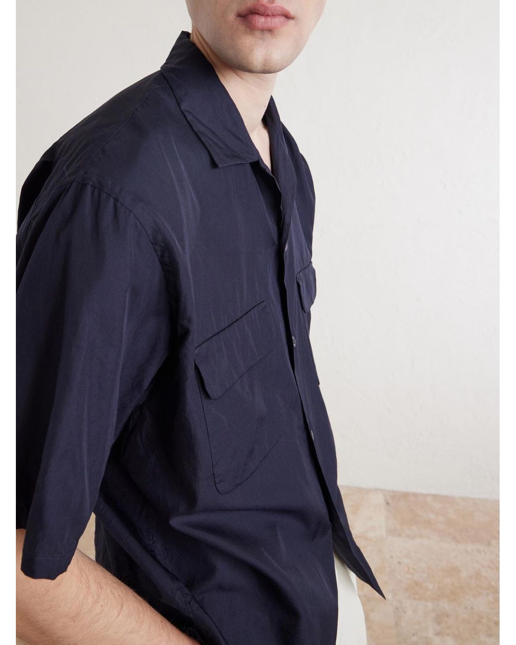 Kaptain Sunshine Blue Cotton And Silk-Blend Shirt for men