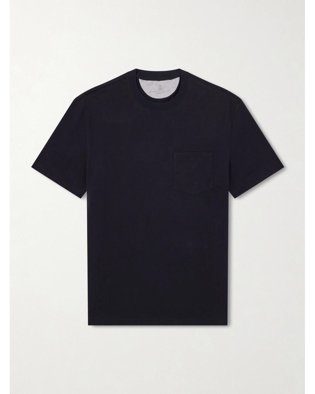 Brunello Cucinelli Blue Slim-Fit Cotton-Jersey T-Shirt for men