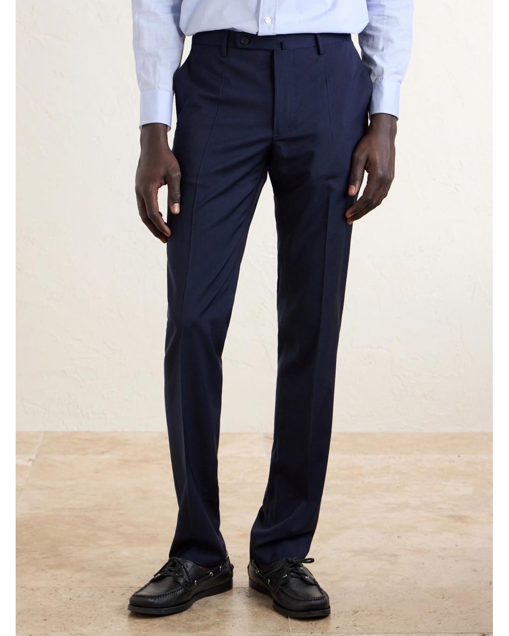 Slowear Blue Slim-Fit Wool Trousers for men