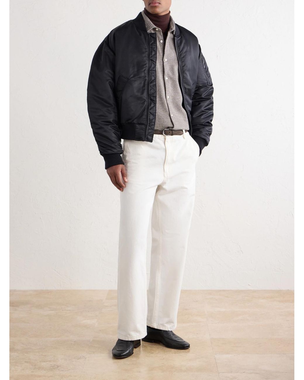 Officine Generale Blue Javier Padded Shell Bomber Jacket for men