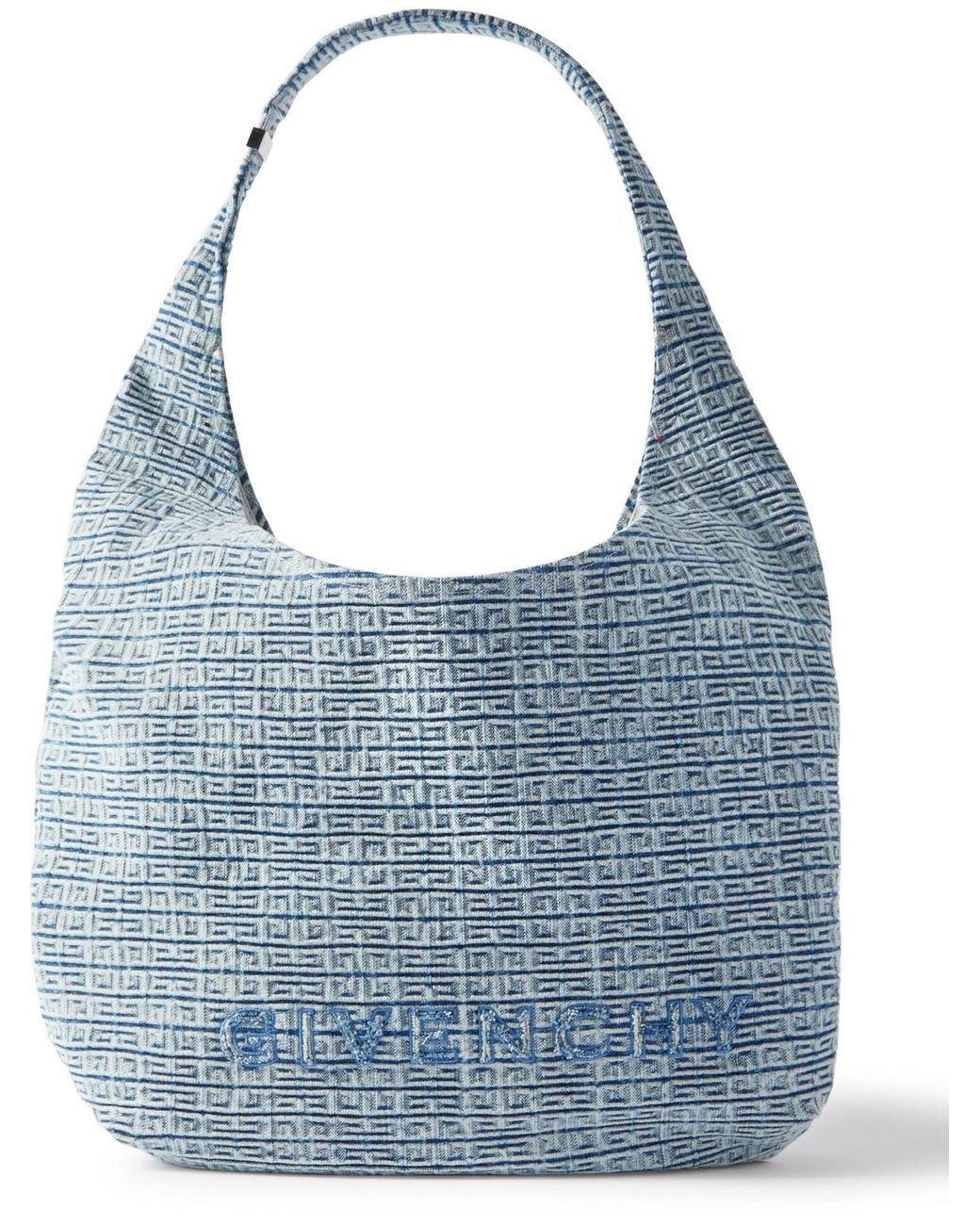 Givenchy Large Logoembossed Denim Tote Bag in Blue for Men Lyst
