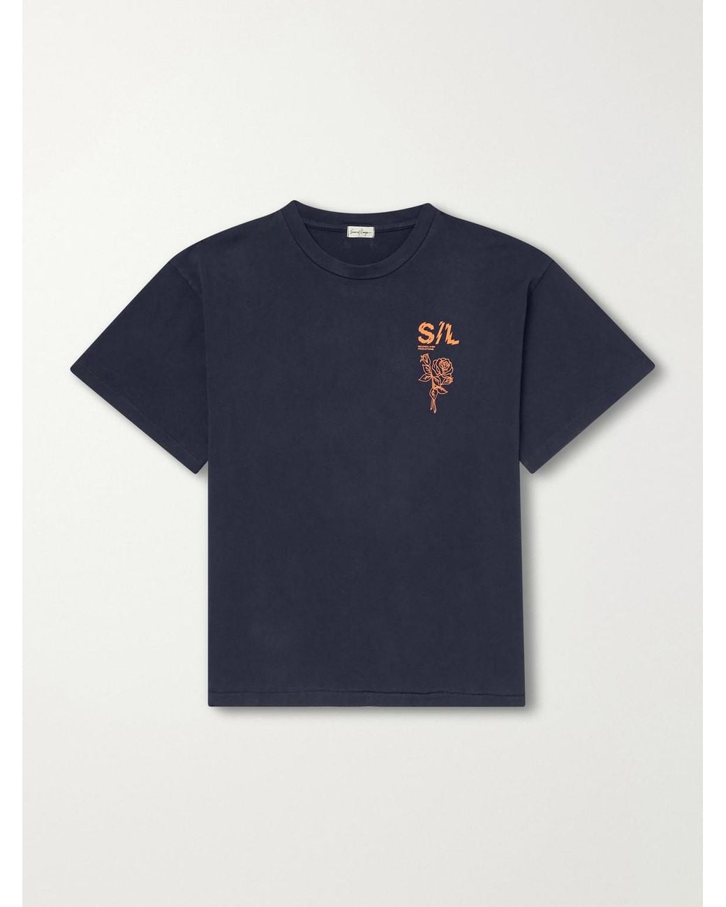 Second Layer Blue Ggg Printed Cotton-Jersey T-Shirt for men