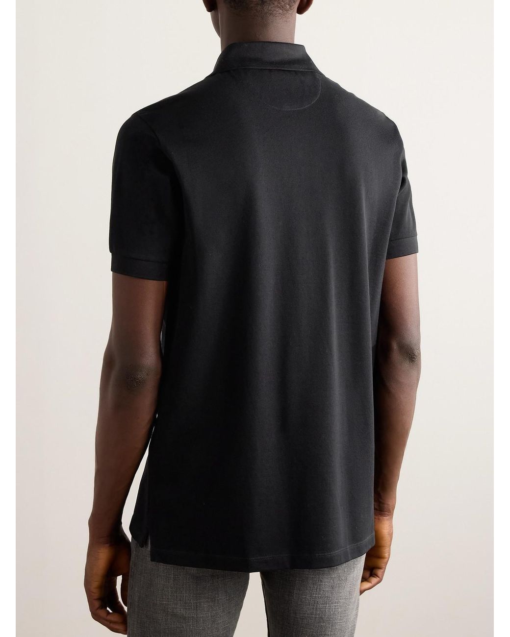 Paul Smith Black Cotton-Piqué Polo Shirt for men