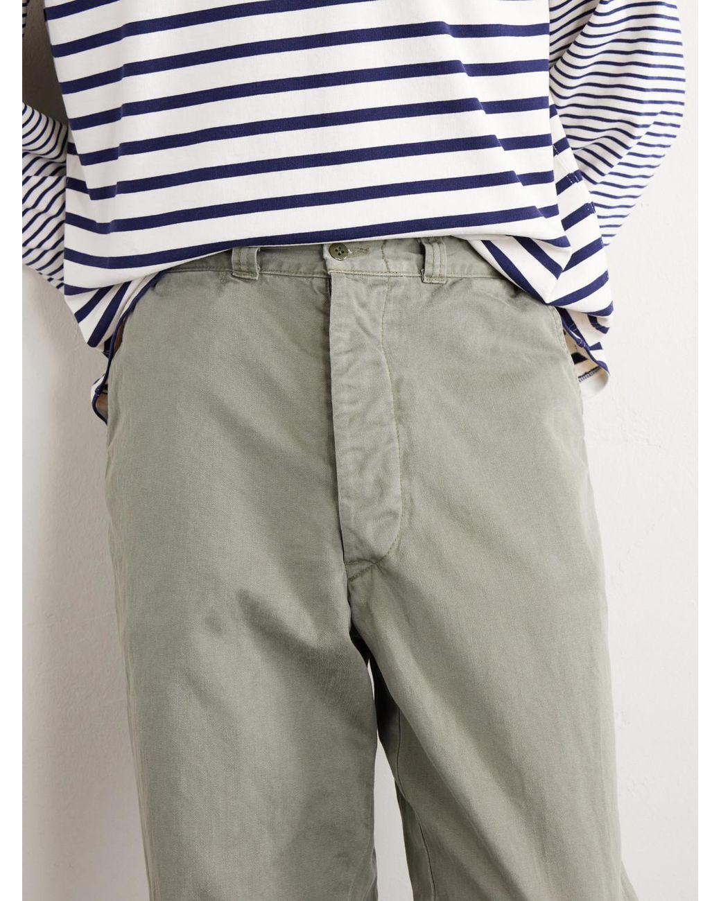 Remi Relief Gray Straight-leg Cotton Trousers for men