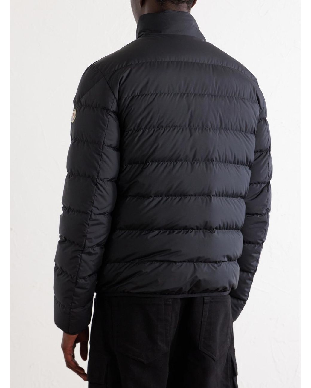 Moncler Black Baudinet Logo-Appliquéd Quilted Shell Down Jacket for men