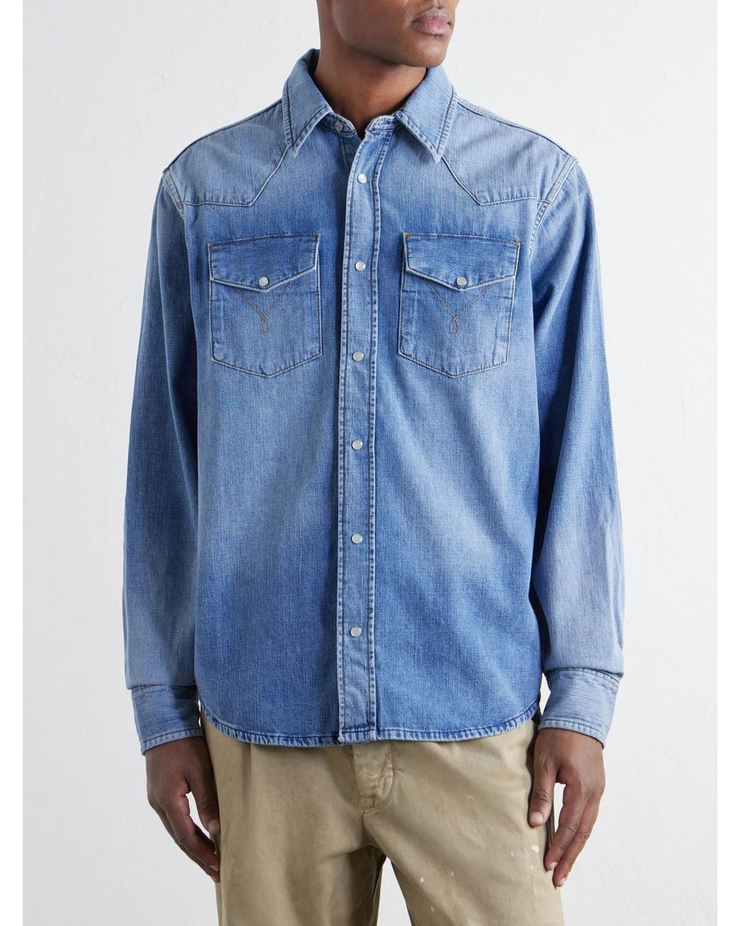Aimé Leon Dore Blue Denim Shirt for men