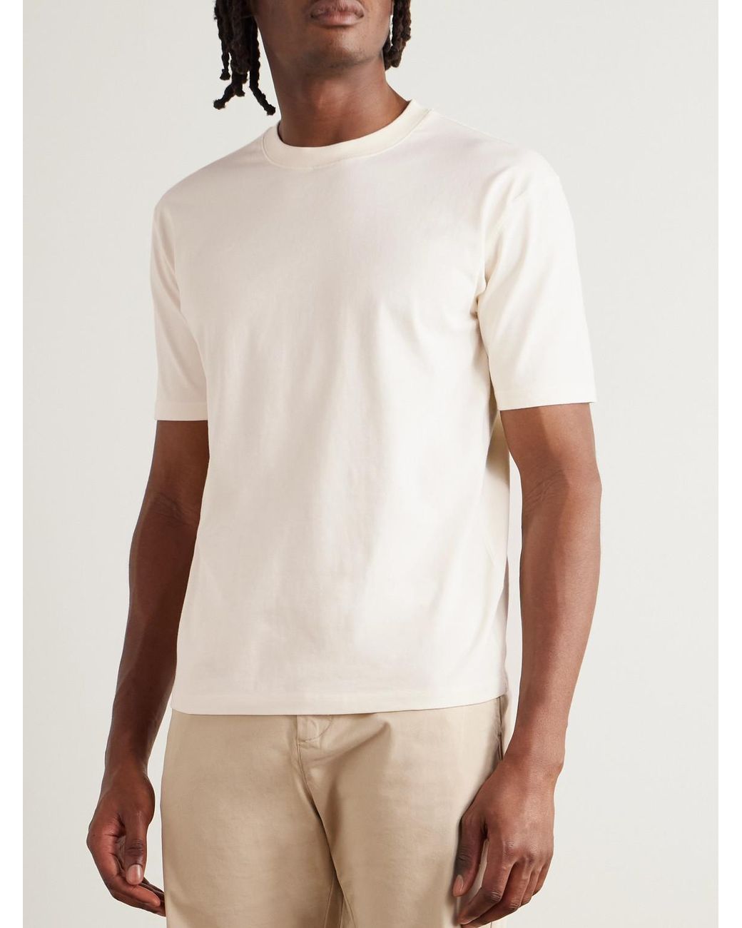 Drake's Natural Hiking Slim-fit Cotton-jersey T-shirt for men