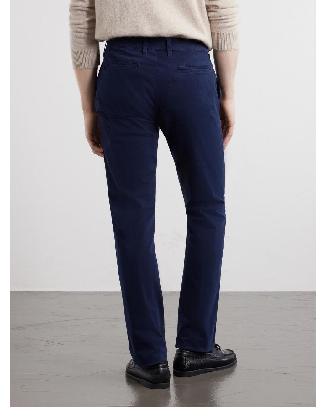 Massimo Alba Blue Winch Straight-leg Cotton-blend Twill Trousers for men