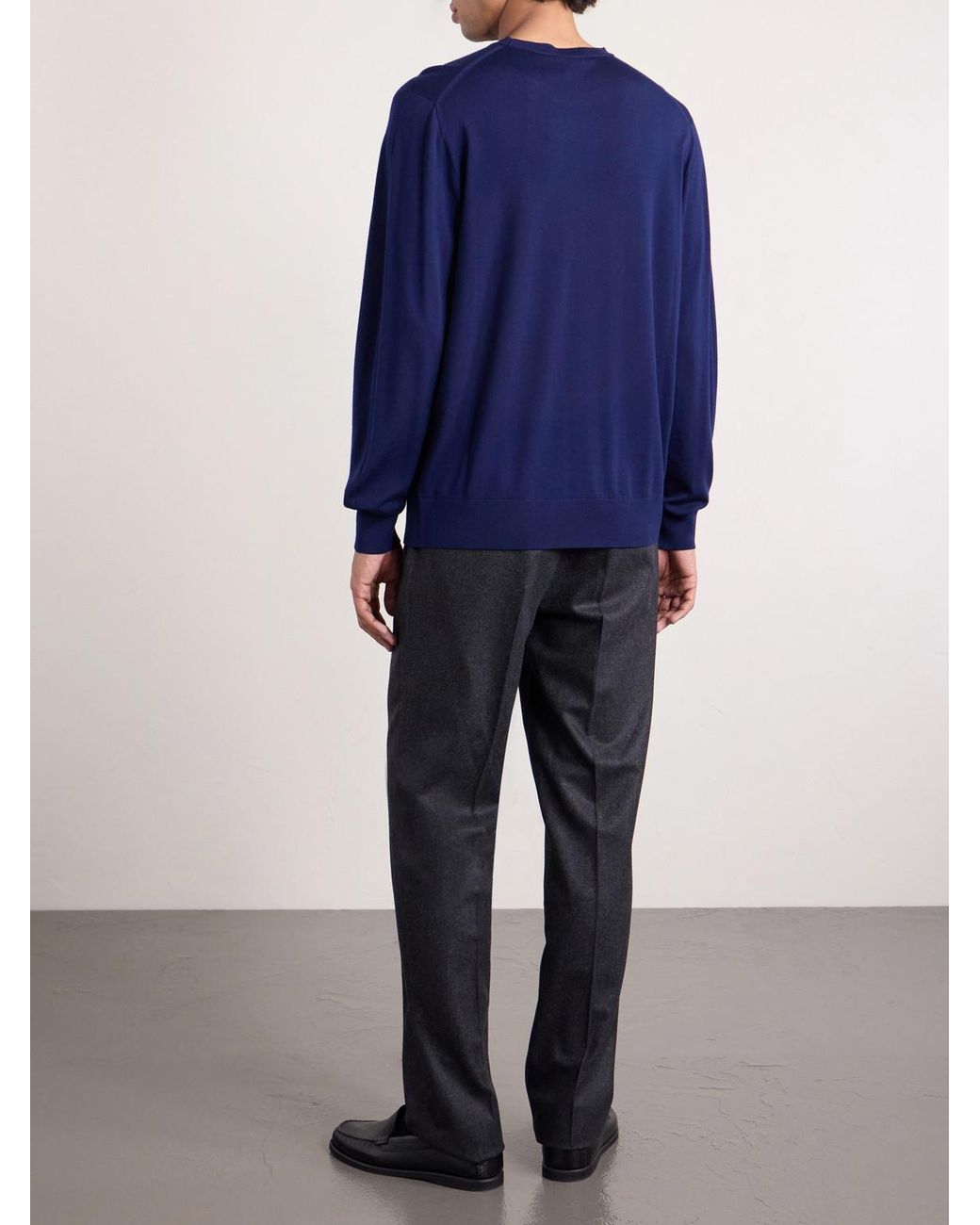 Sease Blue Lasca Wish® Virgin Wool T-shirt for men