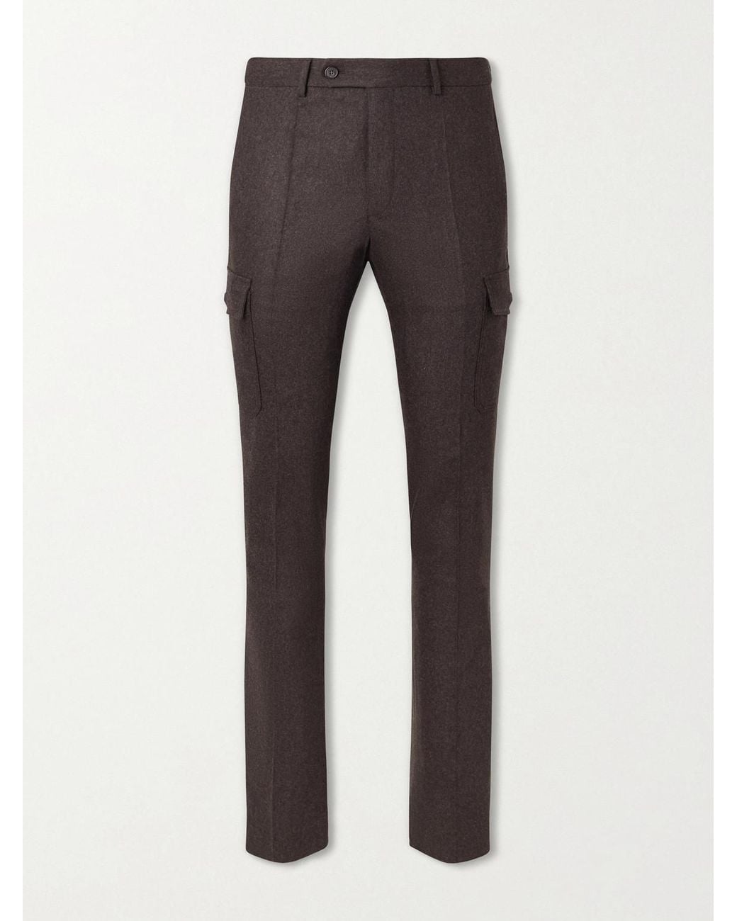 Slowear Gray Incotex Straight-leg Brushed Wool-blend Trousers for men
