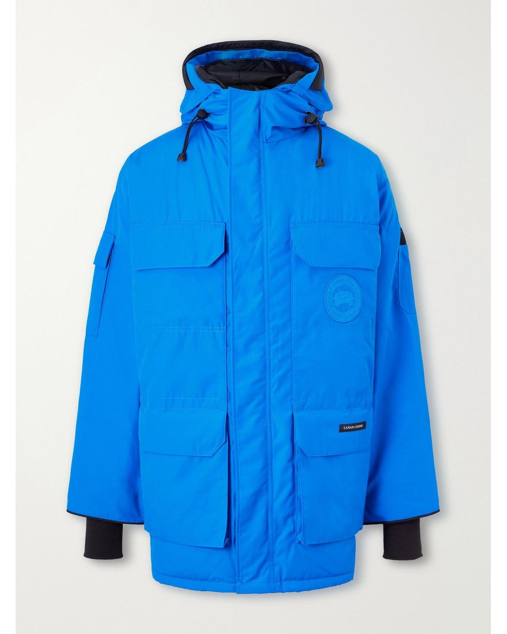 Canada Goose Blue Expedition Hooded Logo-Appliquéd Shell Down Parka for men