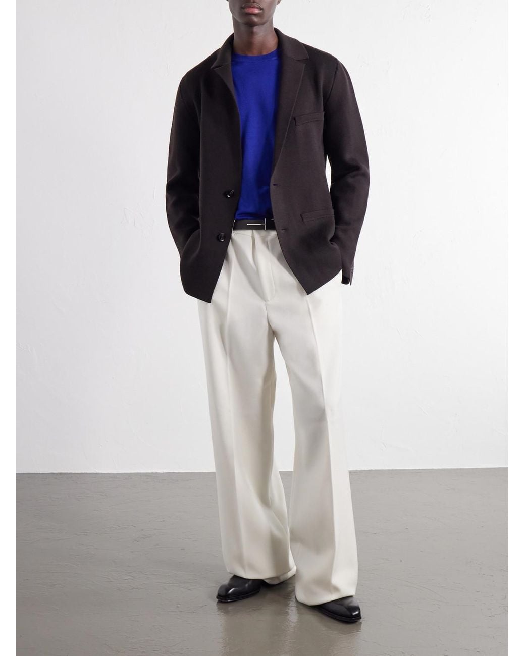 Tom Ford Black Knitted Wool-Blend Blazer for men