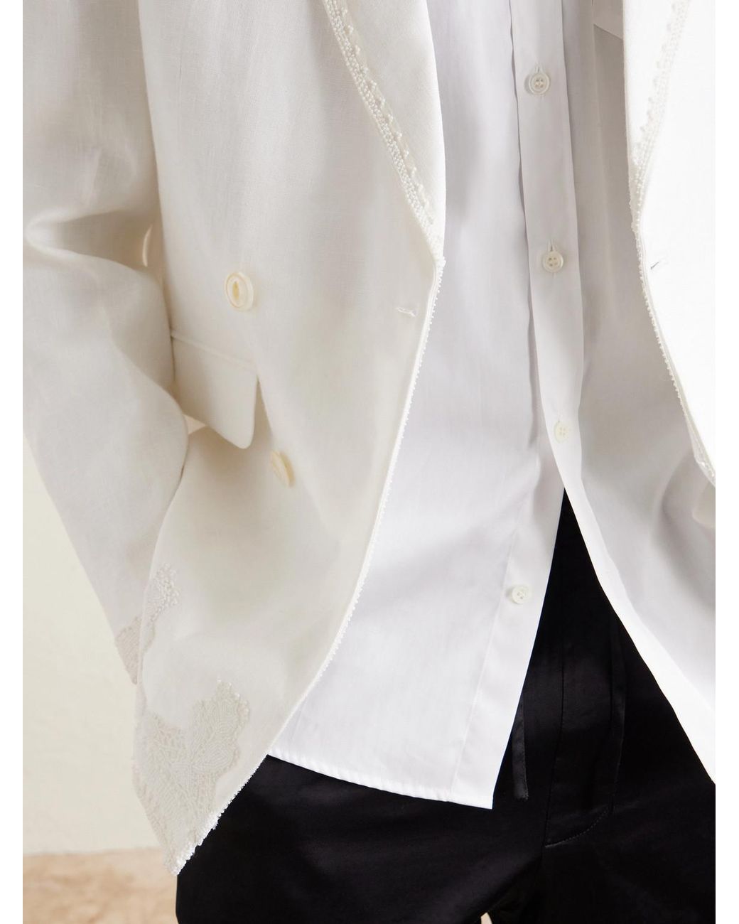 Dries Van Noten White Cotton-Poplin Shirt for men