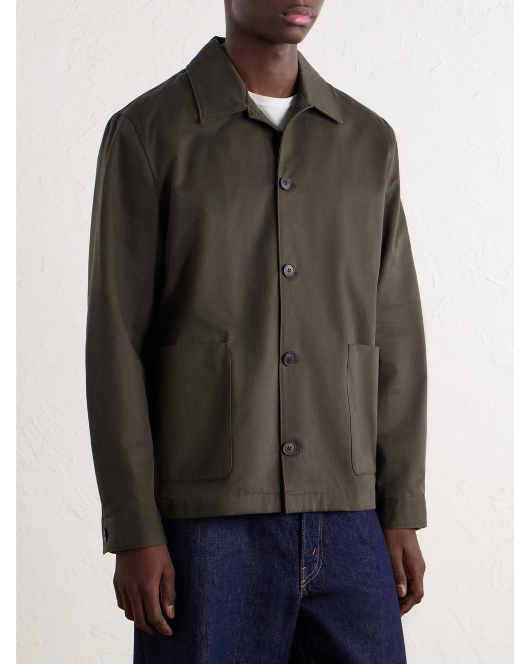 Sunspel Green Cotton-Drill Jacket for men