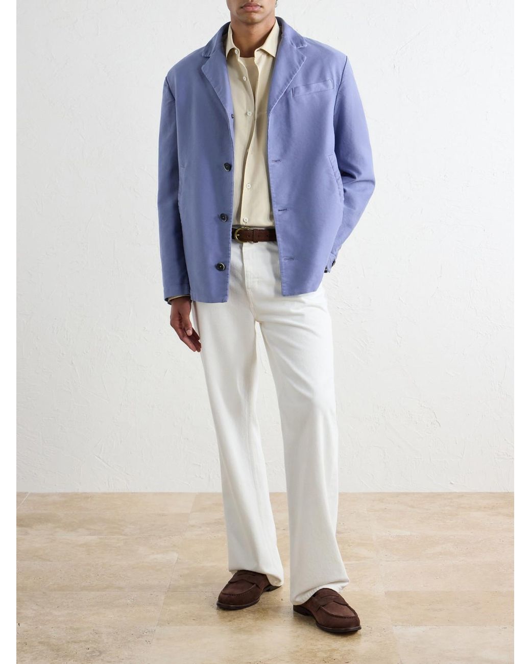 Barena Blue Cotton-Satin Blouson for men