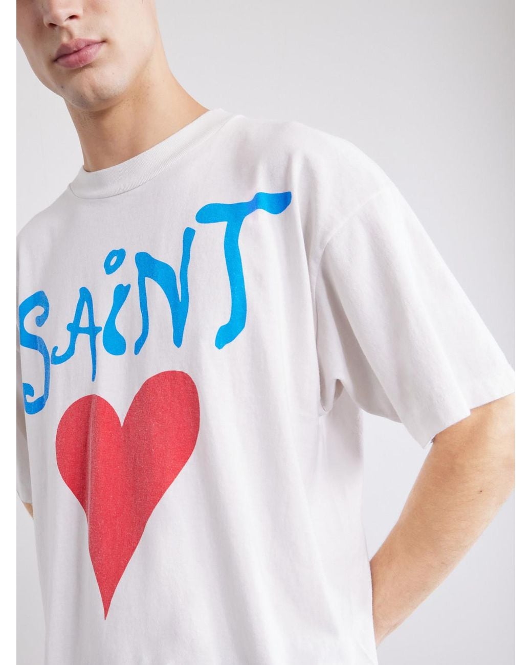 SAINT Mxxxxxx White Logo-Print Cotton-Jersey T-Shirt for men