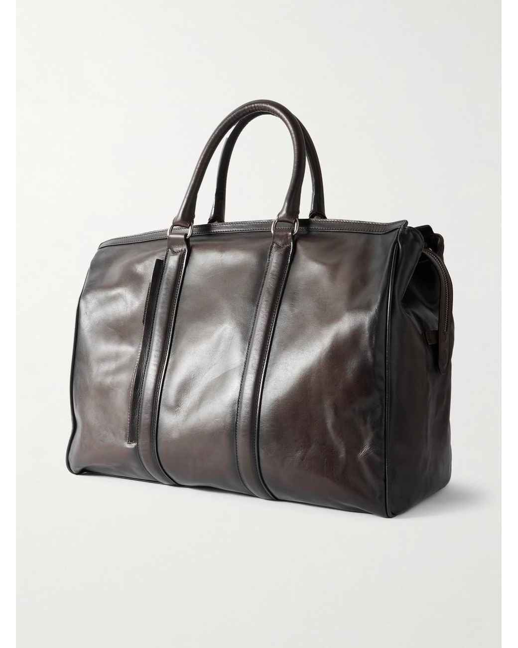 Officine Creative Black Quentin 009 Leather Weekend Bag for men