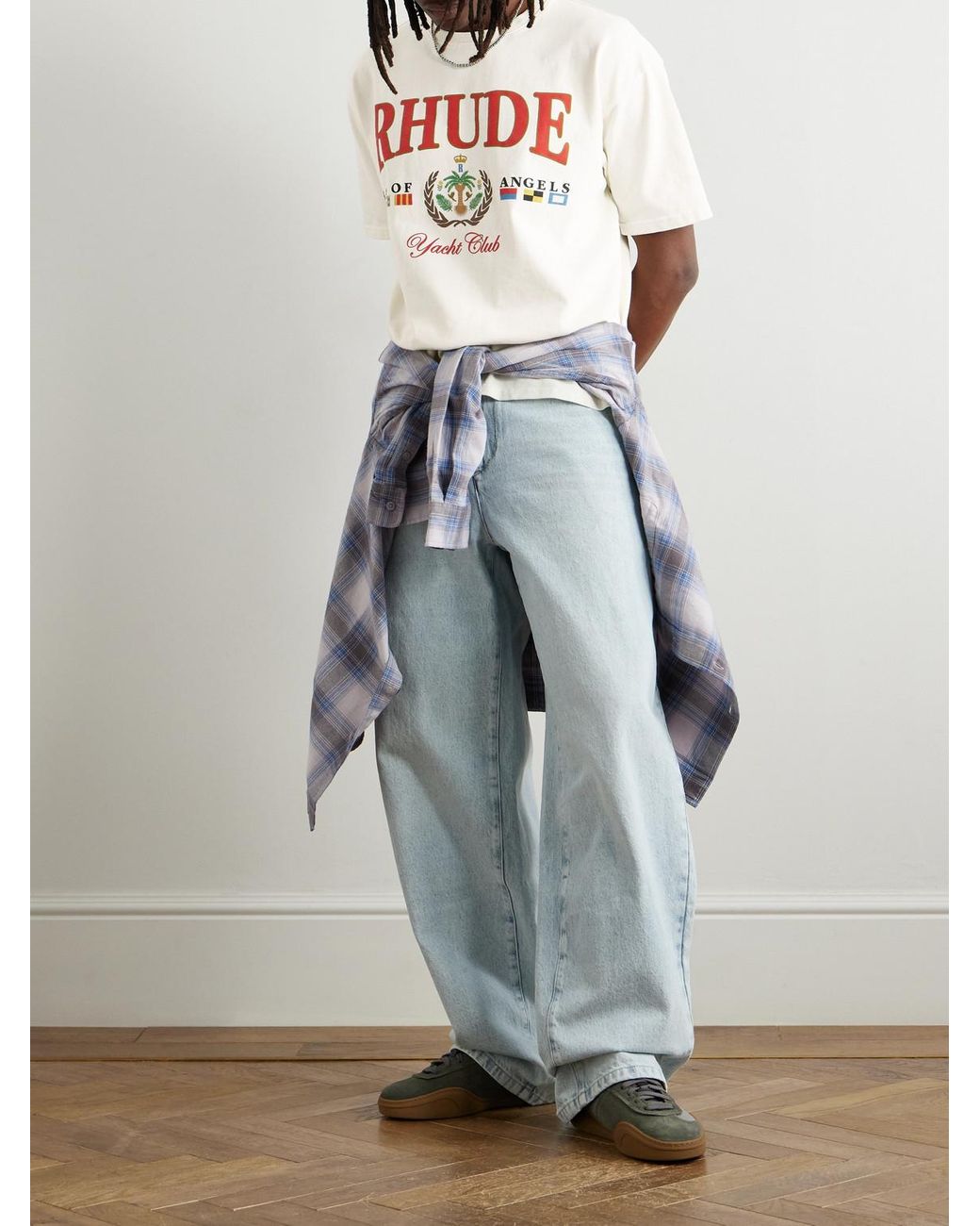 RHUDE Bay of Angels ロゴ プリント コットン Tシャツ 人気 BAY OF ANGELS YACHT TEE – R H U D E